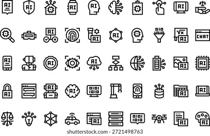 Iconos de la IA y del aprendizaje automático Icono simple del Vector. Plantilla de diseño de símbolos de ilustración para elemento de interfaz de usuario móvil de Web.