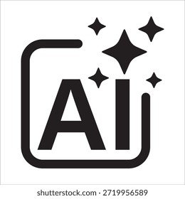 Icono mágico de la IA. Símbolo de generación de inteligencia artificial con chispa. Insignia de automatización de IA generativos. Signo de tecnología digital inteligente. Icono de glifo sólido para interfaz UI UX, software y diseño de productos.