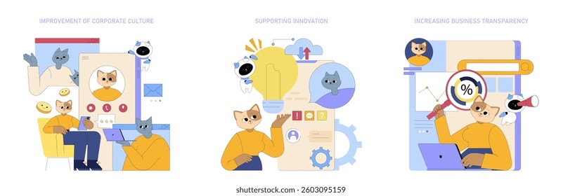 AI for Managers illustrates enhancing corporate culture, fostering innovation, and boosting transparency. It emphasizes teamwork and collaboration through intelligent solutions to optimize management