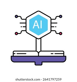 Ai Manual Vector Filled outline illustration style icon. EPS 10 file