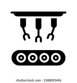 AI in manufacturing vector illustration, Future technology solid design icon