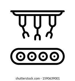 AI in manufacturing vector illustration, Future technology line design icon