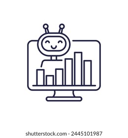 AI for market data analysis line icon