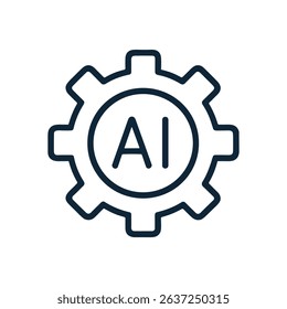 AI Mechanism Cogwheel Symbolizing Artificial Intelligence illustration design element