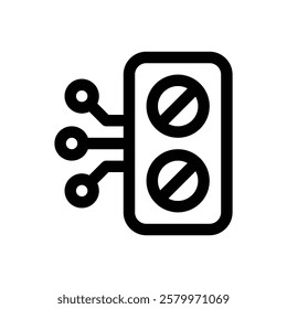 AI medication management. Editable stroke vector icon.