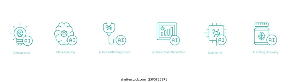 AI in Medicine and Data Generation Vector Icon