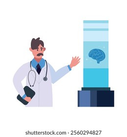 ai medicine doctor and human brain isolated