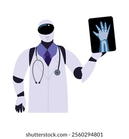 ai medicine doctor robot with x ray isolated