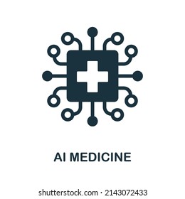 Ai Medicine icon. Simple element from healthcare innovations collection. Creative Ai Medicine icon for web design, templates, infographics and more