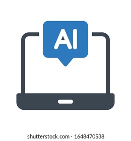 ai message vector glyph color icon 