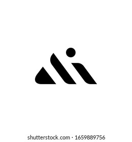 A AI MI Letter Logo Design polygon Monogram Icon Vector Template