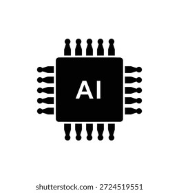 AI Microchip CPU Symbol für Hardware für künstliche Intelligenz