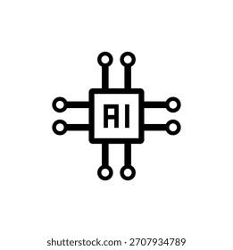 AI Microchip Icon – Diseño de Vector de circuito digital