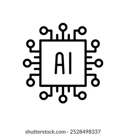Microchip AI sobre fondo transparente