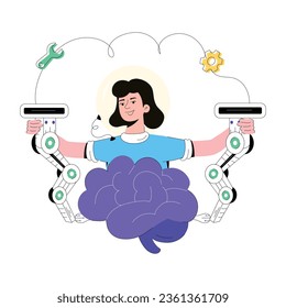 Ilustración mental en estilo plano 