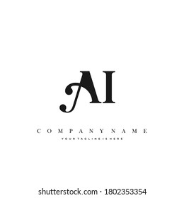 Vector de logotipo inicial de lujo mínimo de AI.