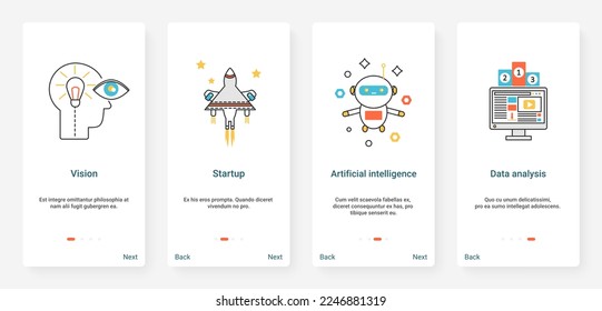 AI mobile concept banner UI, UX templates vector illustration