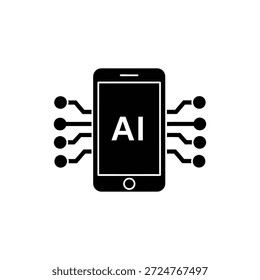 AI Mobile Device Icon Representing Smart Technology Integration