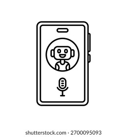 AI no telefone celular ícone vetorial ilustração de stock