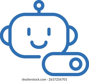 AI Mode ON Icon – Vector Line Symbol for Toggle and Activation State