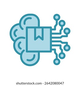 Ai Model dual tone blue color, mini illustration icon. use for modern concept, print, UI, UX kit, web and app development. Vector related to product offering, marketing, business.