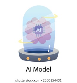 Ai model icon in flat style 