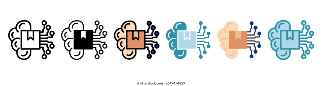 Ai Model multi style, mini illustration icon set. Vector for modern concept, print, UI, UX kit, web and app development. Related to product offering, marketing, business.