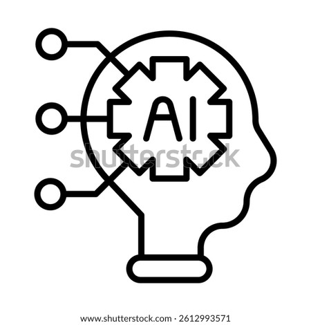 AI Model Training Vector Line Icon Design