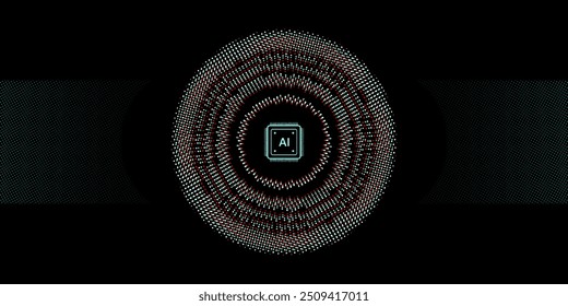 AI modern abstract background design concept, vector artificial intelligence modern black theme background  