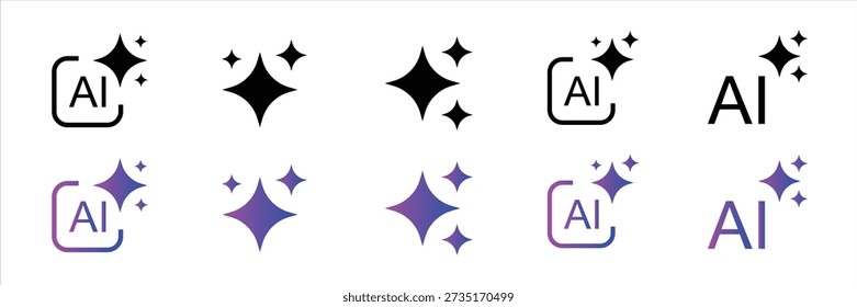 AI Modern App Symbol Vektor Künstliche Intelligenz Technologie Symbol