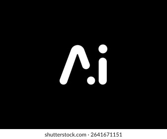 AI Modern Geometric Logo Monogram Design For Tech, Chatbot, Virtual Assistant, Neural Network, SaaS, Smart Digital Tool For Startup of Communication System and Automatisation. Vector Illustration