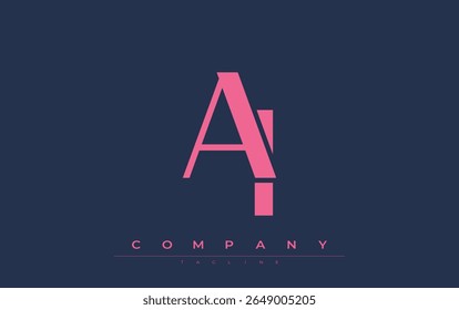 AI Modern Initials Logo Design. Branding logo with stylized initials showcasing bold design and modern aesthetic. Ideal for professional business branding or creative projects focusing on minimalistic