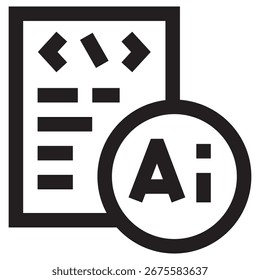 Ai Modern Vetor Icon - Modelo de Símbolo de Ilustração Mínima para Web Mobile App UI Design