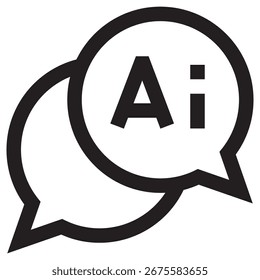 Ai Modern Vetor Icon - Modelo de Símbolo de Ilustração Mínima para Web Mobile App UI Design