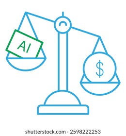 AI and Money Digital Finance Vector Icon Design digital banking, automation, smart technology