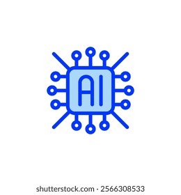 AI Monitoring Filled Line Icon. linear style sign for mobile concept and web design. Outline vector icon.