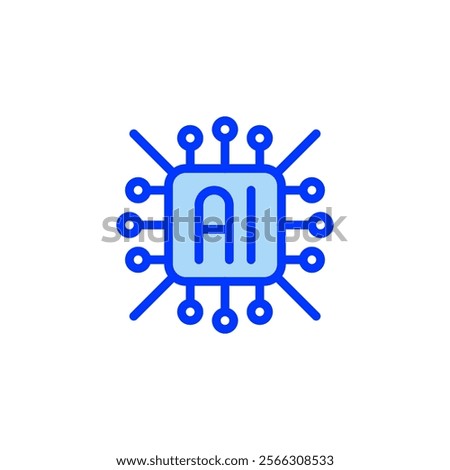 AI Monitoring Filled Line Icon. linear style sign for mobile concept and web design. Outline vector icon.