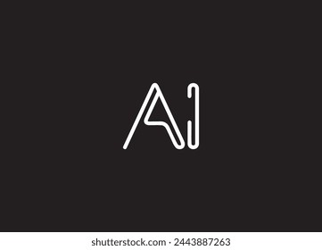 AI logotipo de monograma con plantilla de diseño de línea de logotipo abstracto