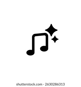 Ai music note symbolizes sound, creativity, and technology, enhanced by a shining sparkle.
