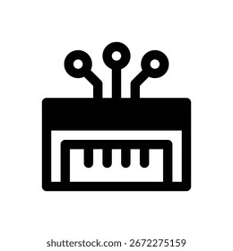 AI music. Outlined stroke vector icon with black-filled details.