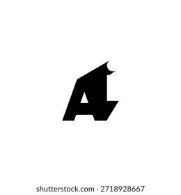 AI Negative Space Monogram Logo - Modernes minimales Buchstabendesign