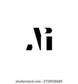 AI Negative Space Monogram Logo - Modernes minimales Buchstabendesign