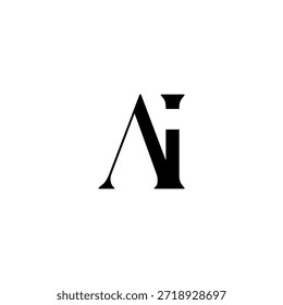 AI Negative Space Monogram Logo - Modernes minimales Buchstabendesign