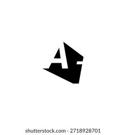 AI Negative Space Monogram Logo - Modernes minimales Buchstabendesign