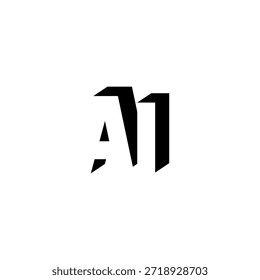 AI Negative Space Monogram Logo - Modernes minimales Buchstabendesign