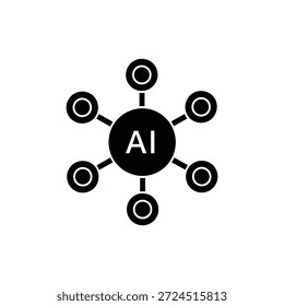 Icono de datos de red de IA que muestra las conexiones de inteligencia artificial
