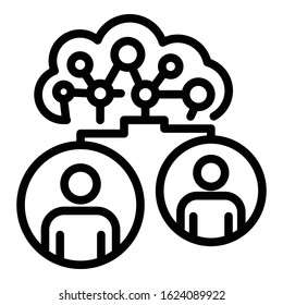 Ai network icon. Outline ai network vector icon for web design isolated on white background