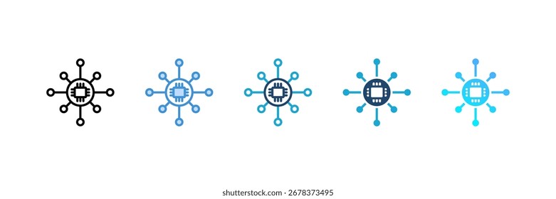 Ai Rede ícone definir coleção de vários estilos