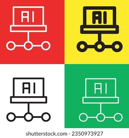 Ai network icon. AI Network vector icon from Artificial Intelligence collection. Outline style Artificial Intelligence Network icon.