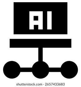 AI Network Illustration - Abstract Black and White Graphic 